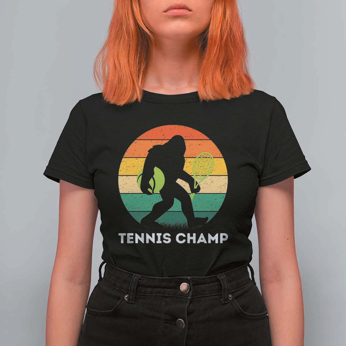 Vintage Retro Bigfoot Tennis Player Gift T Shirt For Women Tennis Champ - Wonder Print Shop