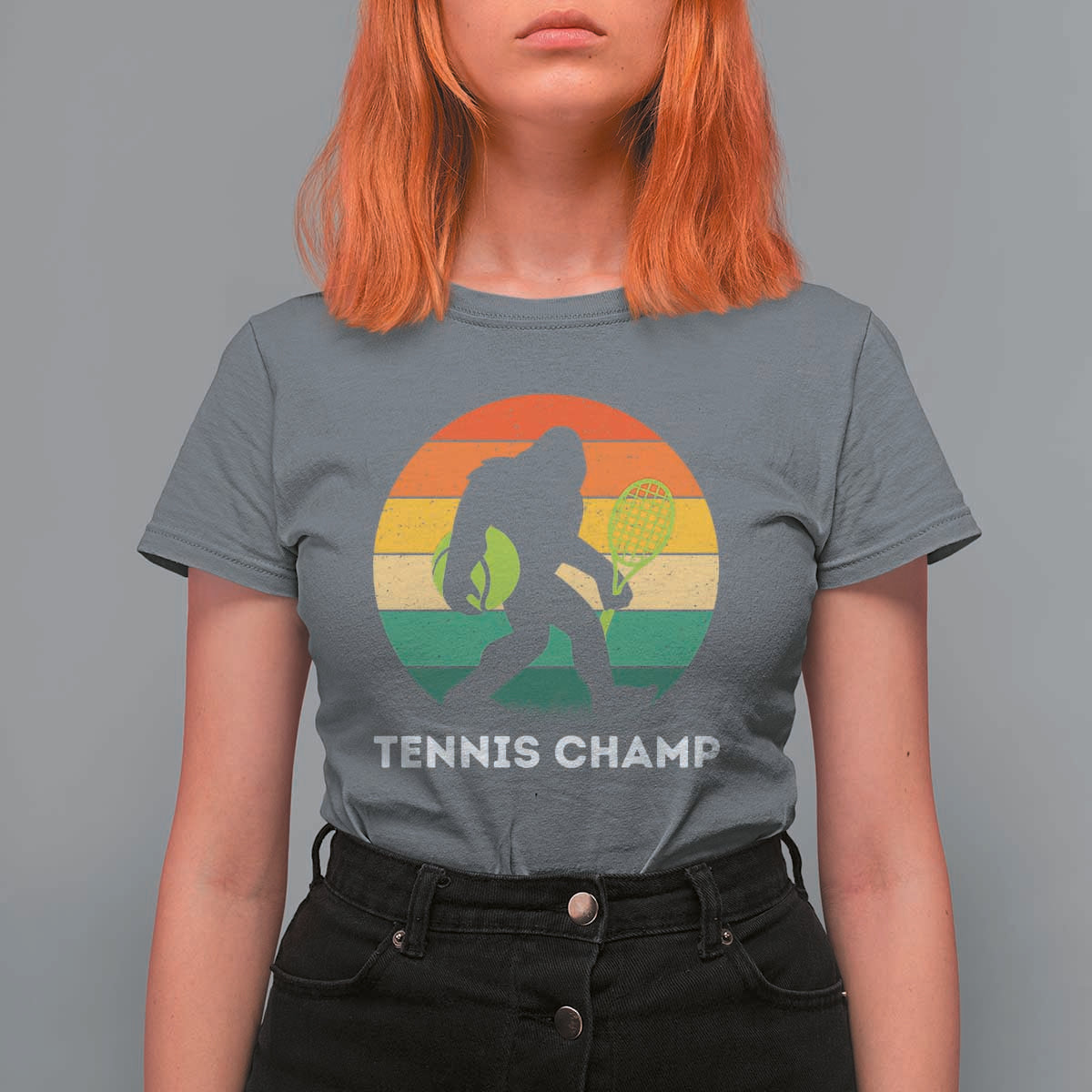 Vintage Retro Bigfoot Tennis Player Gift T Shirt For Women Tennis Champ - Wonder Print Shop