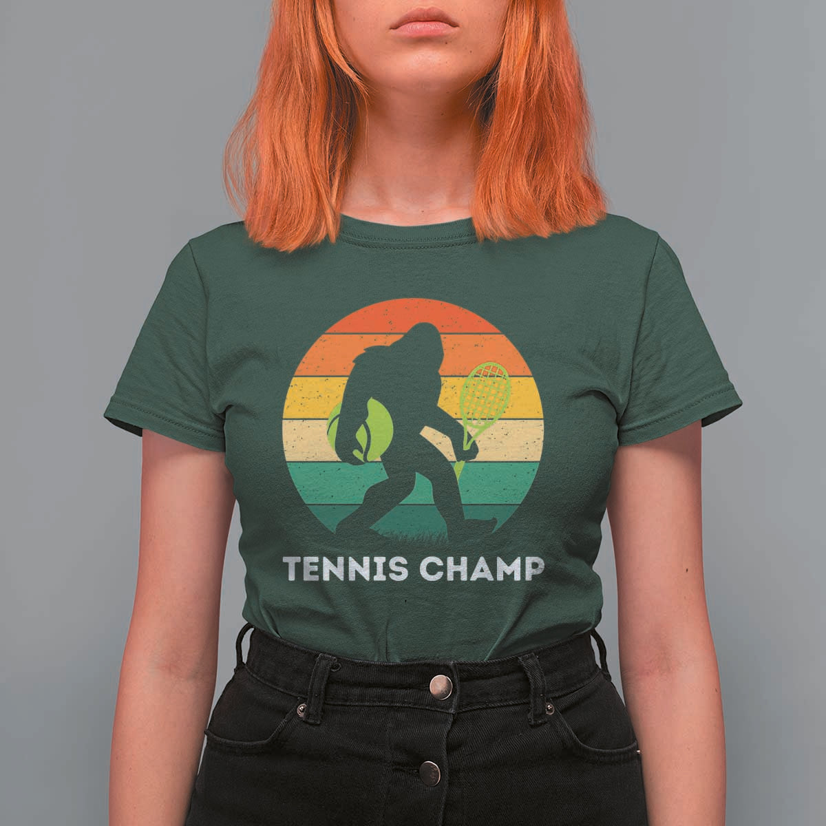 Vintage Retro Bigfoot Tennis Player Gift T Shirt For Women Tennis Champ - Wonder Print Shop