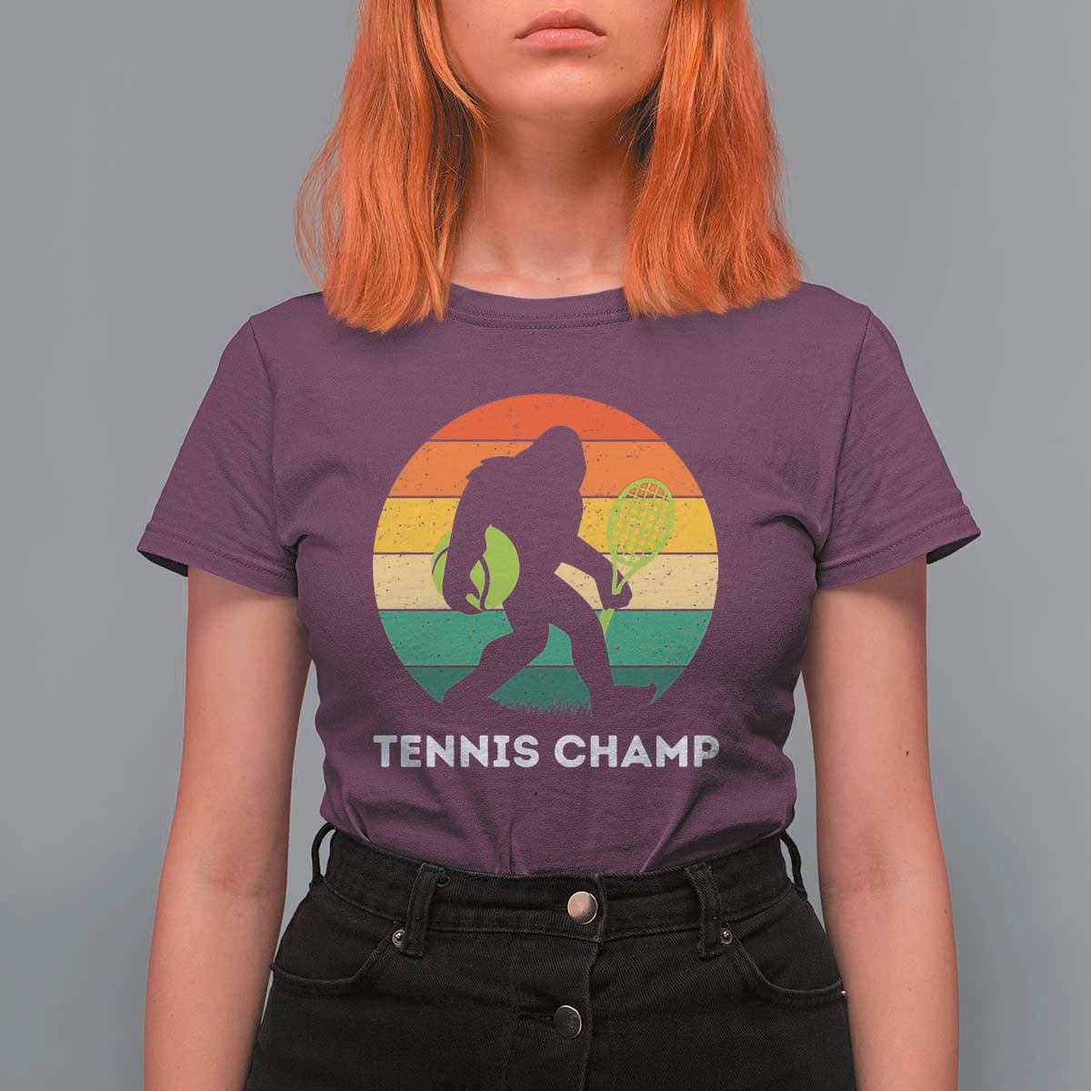 Vintage Retro Bigfoot Tennis Player Gift T Shirt For Women Tennis Champ - Wonder Print Shop