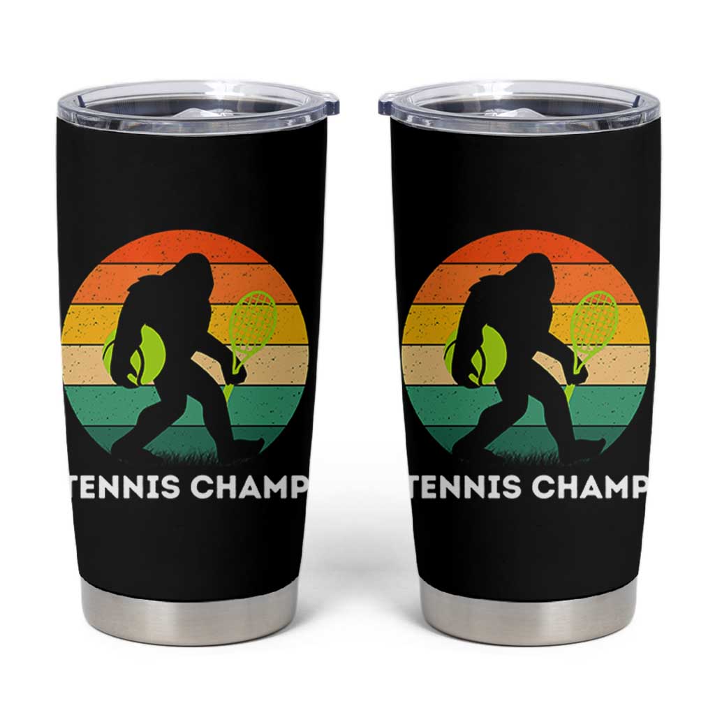 Vintage Retro Bigfoot Tennis Player Gift Tumbler Cup Tennis Champ - Wonder Print Shop