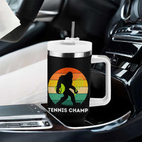 Vintage Retro Bigfoot Tennis Player Gift Tumbler With Handle Tennis Champ - Wonder Print Shop