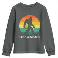 Vintage Retro Bigfoot Tennis Player Gift Youth Sweatshirt Tennis Champ - Wonder Print Shop