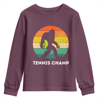 Vintage Retro Bigfoot Tennis Player Gift Youth Sweatshirt Tennis Champ - Wonder Print Shop