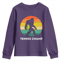 Vintage Retro Bigfoot Tennis Player Gift Youth Sweatshirt Tennis Champ - Wonder Print Shop
