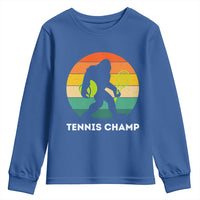 Vintage Retro Bigfoot Tennis Player Gift Youth Sweatshirt Tennis Champ - Wonder Print Shop