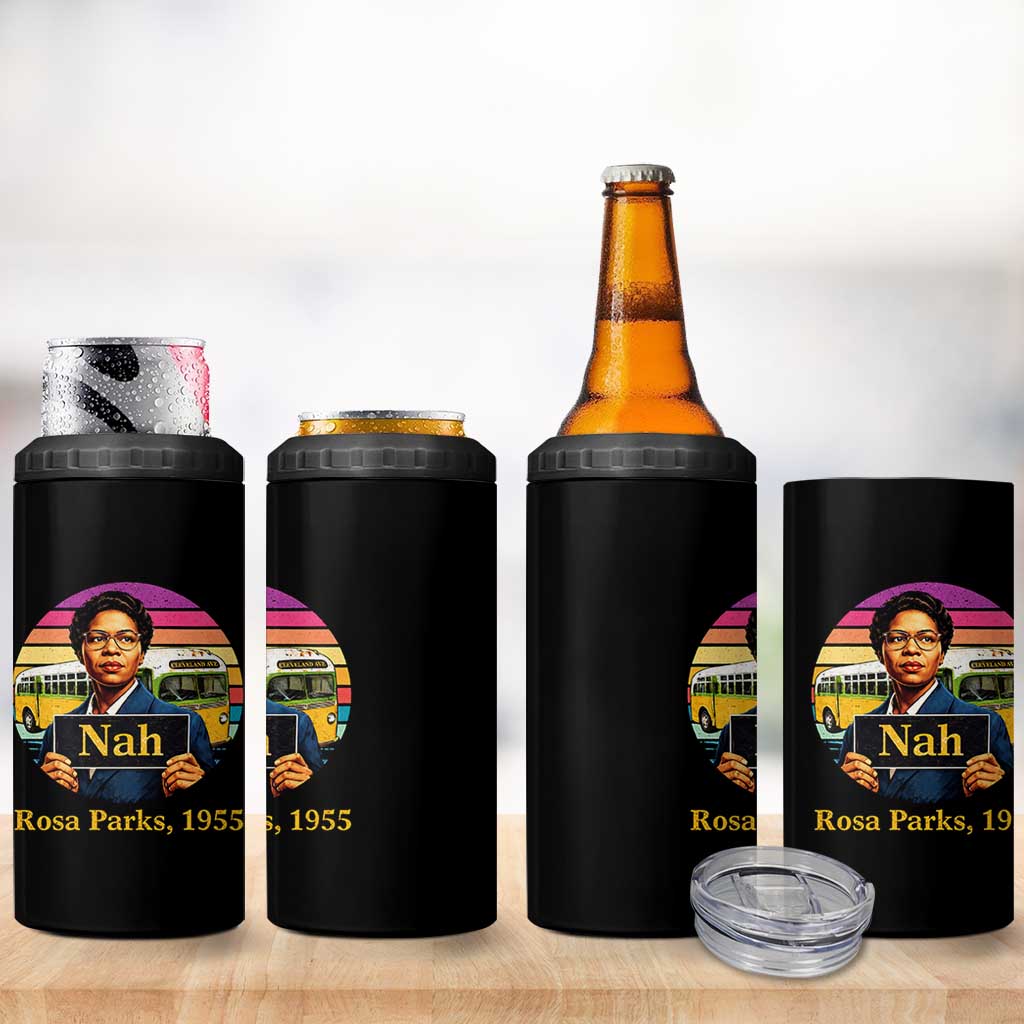 Rosa Parks Quote 4 in 1 Can Cooler Tumbler The Only Tired I Was Was Tired Of Giving In
