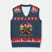 Rosa Parks Quote V-Neck Knit Sweater Vest The Only Tired I Was Was Tired Of Giving In