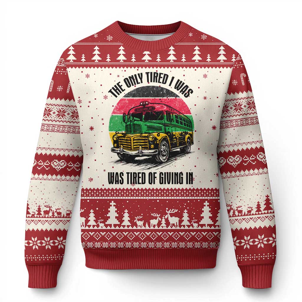 Rosa Parks Tired Of Giving In Ugly Christmas Sweater Civil Bus Protest