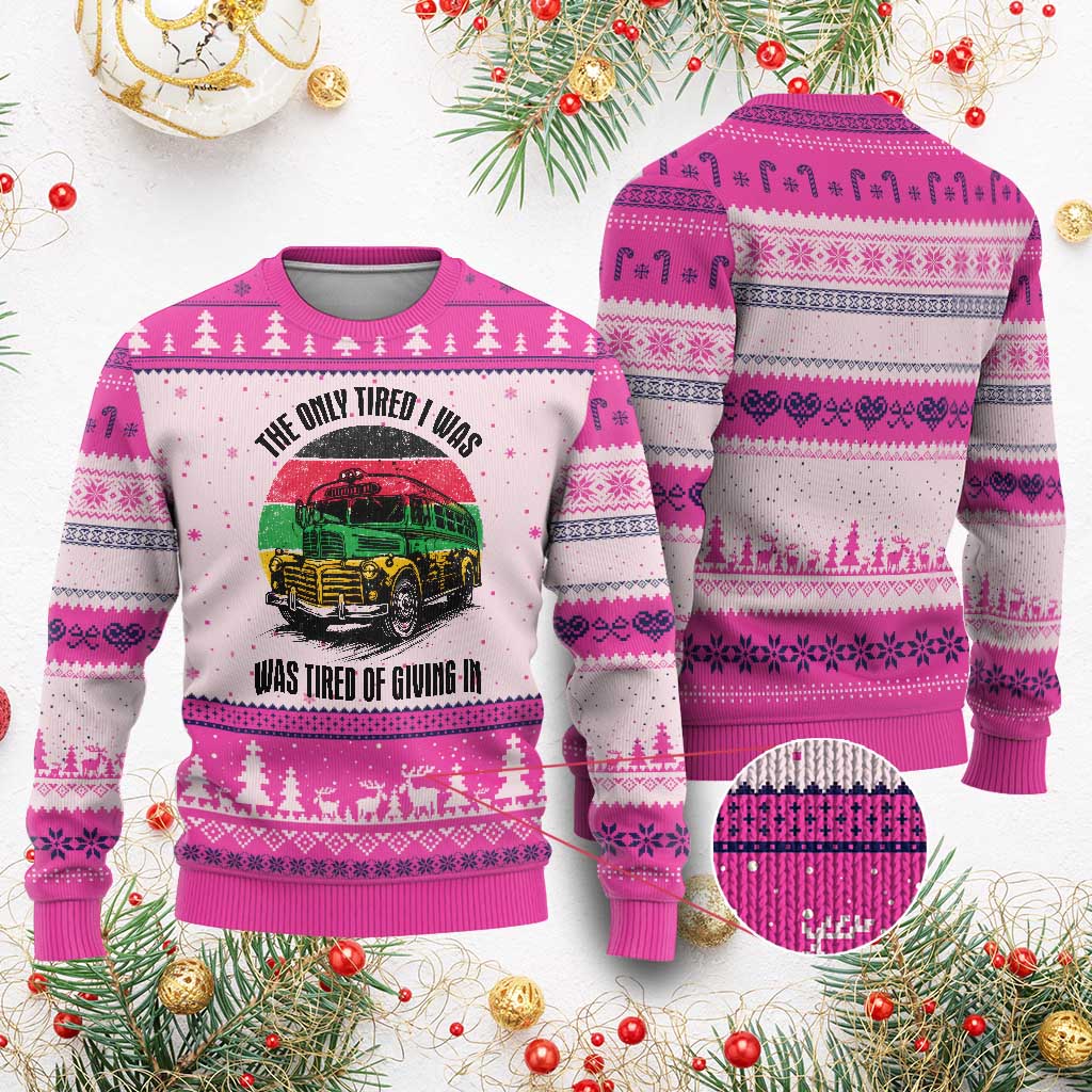 Rosa Parks Tired Of Giving In Ugly Christmas Sweater Civil Bus Protest