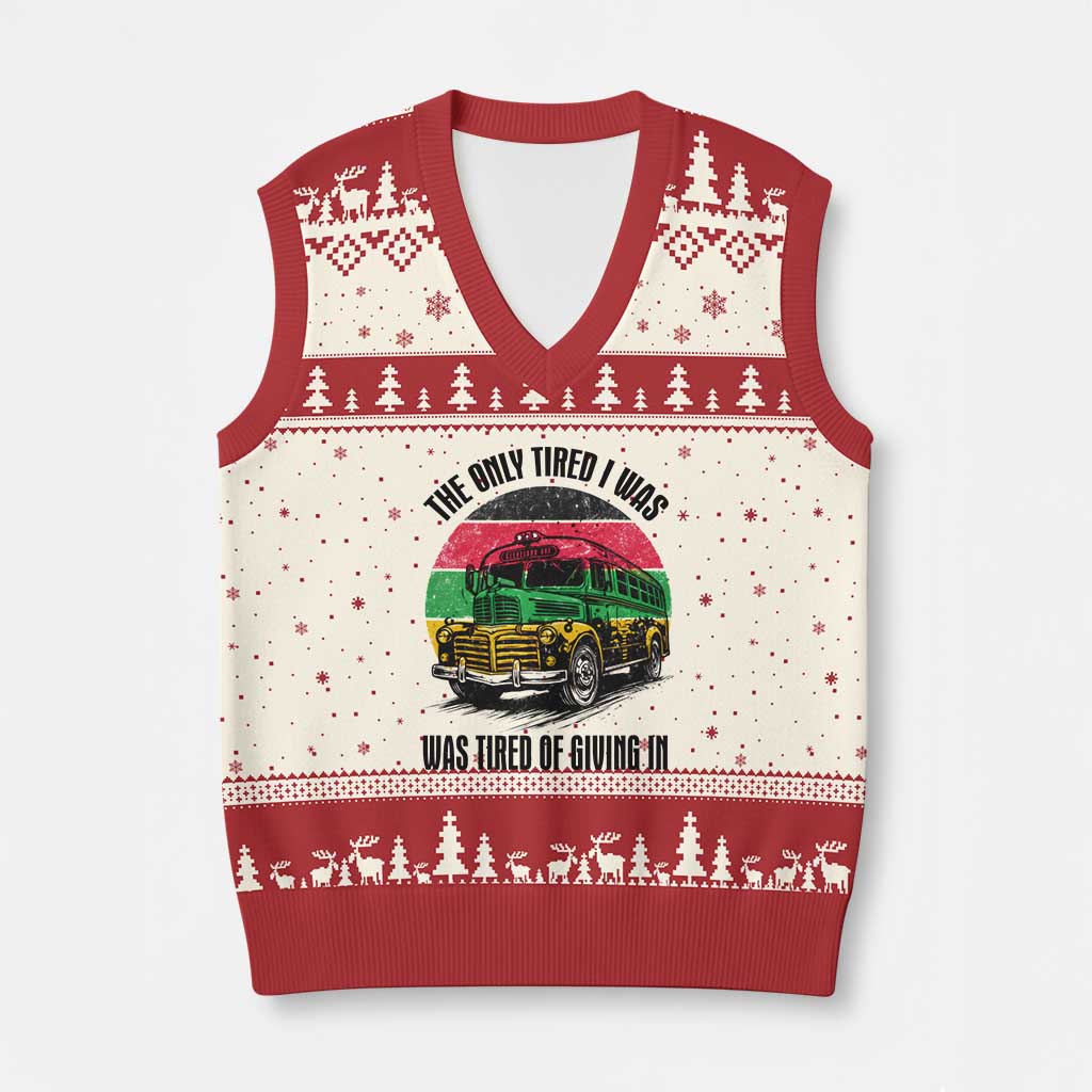 Rosa Parks Tired Of Giving In V-Neck Knit Sweater Vest Civil Bus Protest
