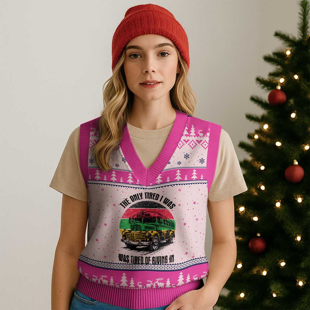 Rosa Parks Tired Of Giving In V-Neck Knit Sweater Vest Civil Bus Protest