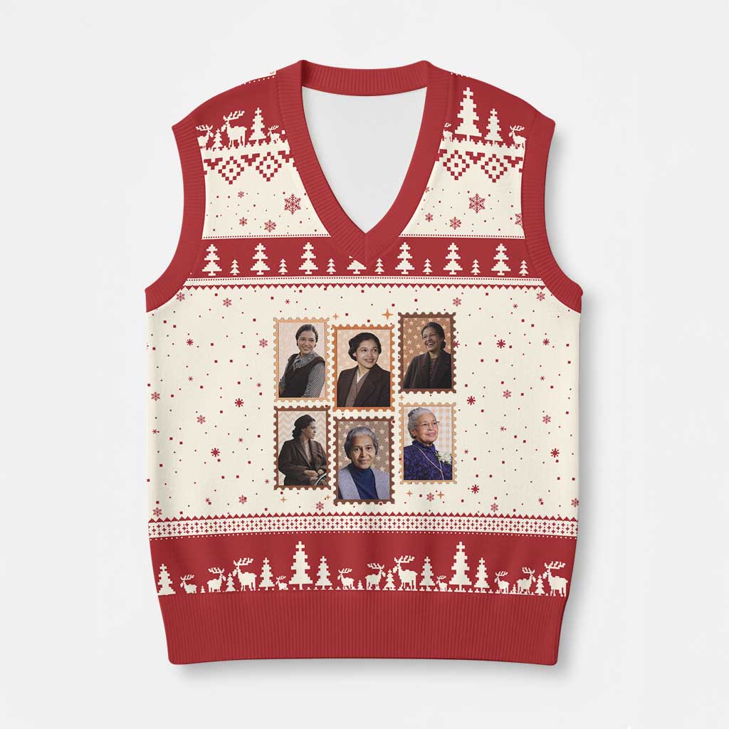 Rosa Parks V-Neck Knit Sweater Vest African American Civil Rights Legacy