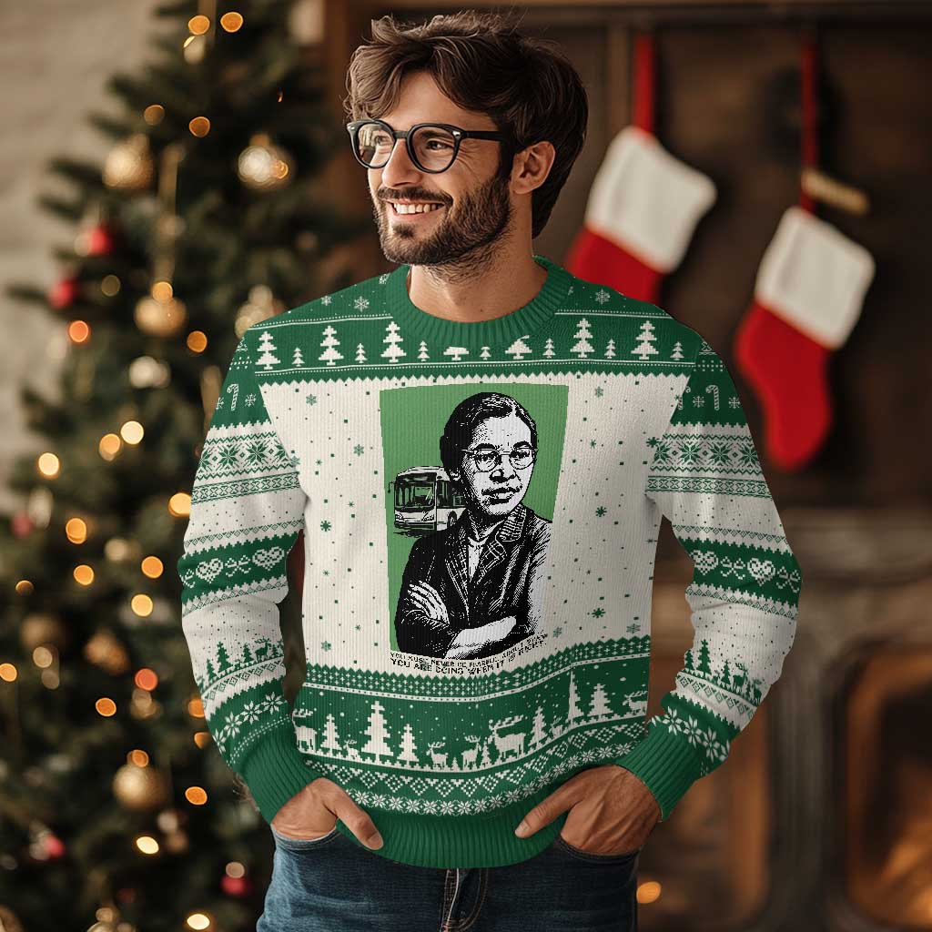 Rosa Parks Quote Ugly Christmas Sweater Never Be Fearful When It Is Right