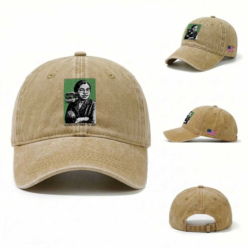 Rosa Parks Quote Washed Cotton Baseball Cap Never Be Fearful When It Is Right