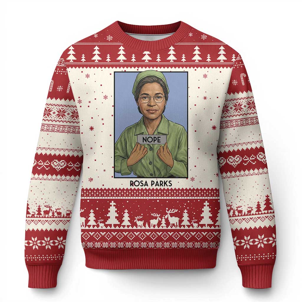 Nope Rosa Parks Ugly Christmas Sweater Female Empowerment History Gift