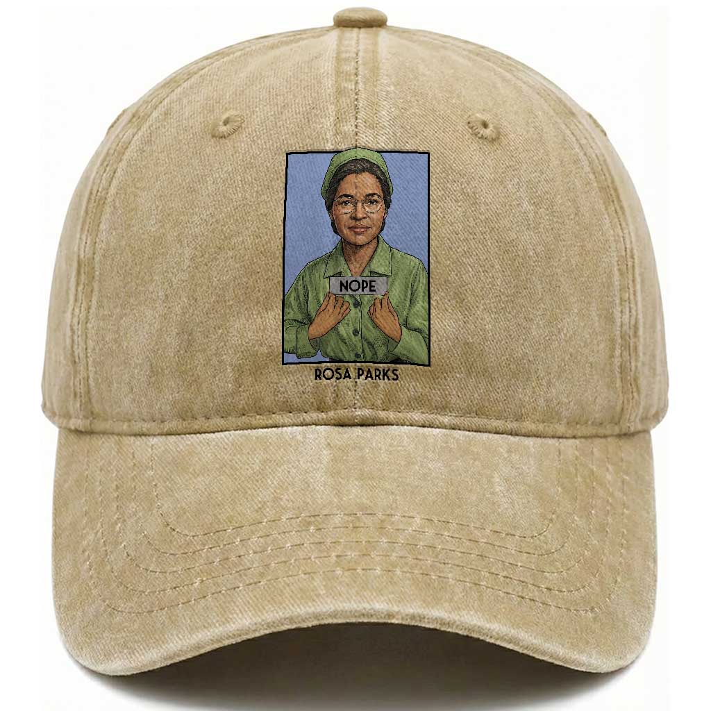 Nope Rosa Parks Washed Cotton Baseball Cap Female Empowerment History Gift
