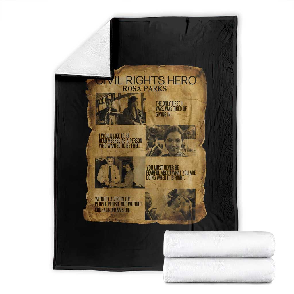 Rosa Parks Quote Throw Blanket Civil Rights History Hero