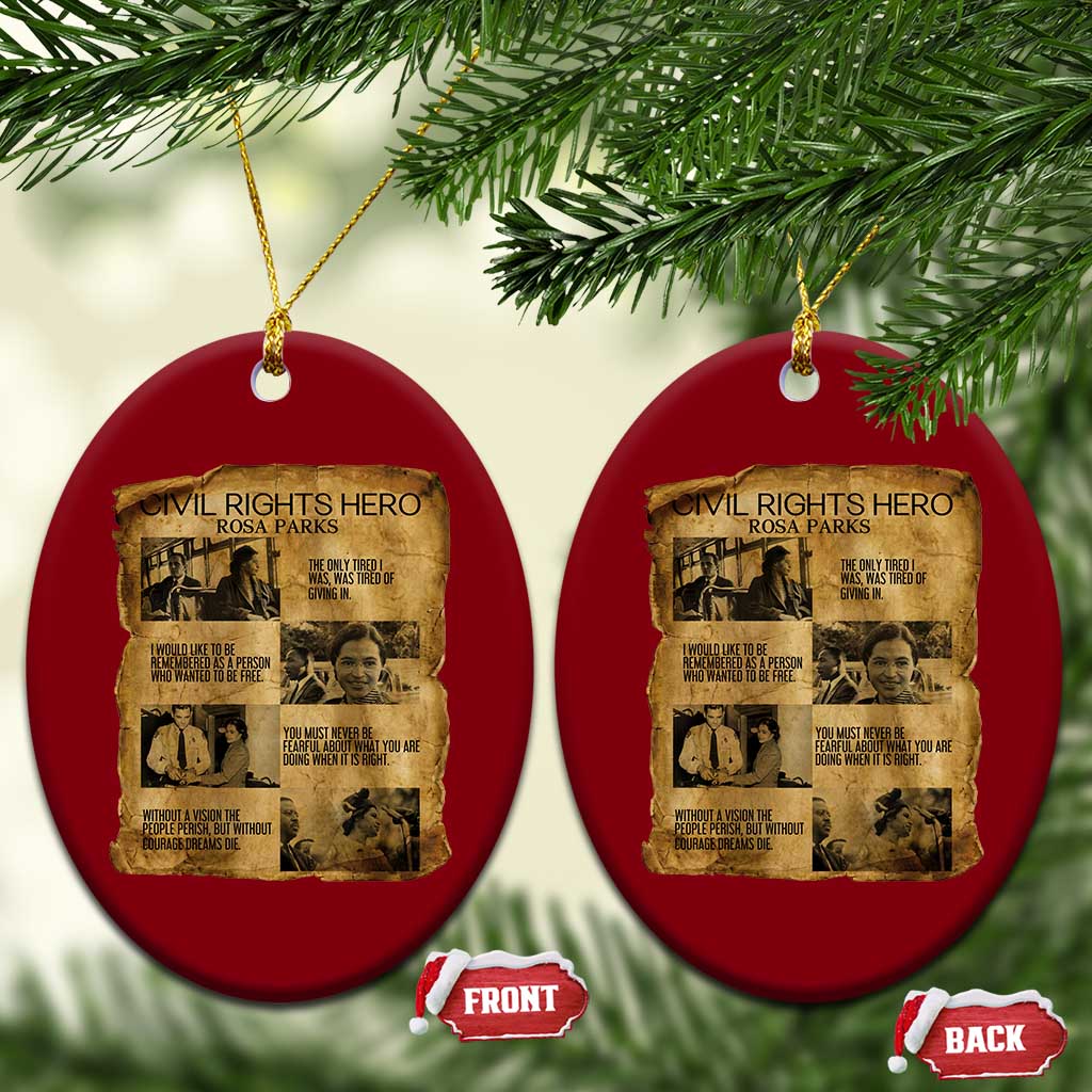 Rosa Parks Quote Ceramic Ornament Civil Rights History Hero
