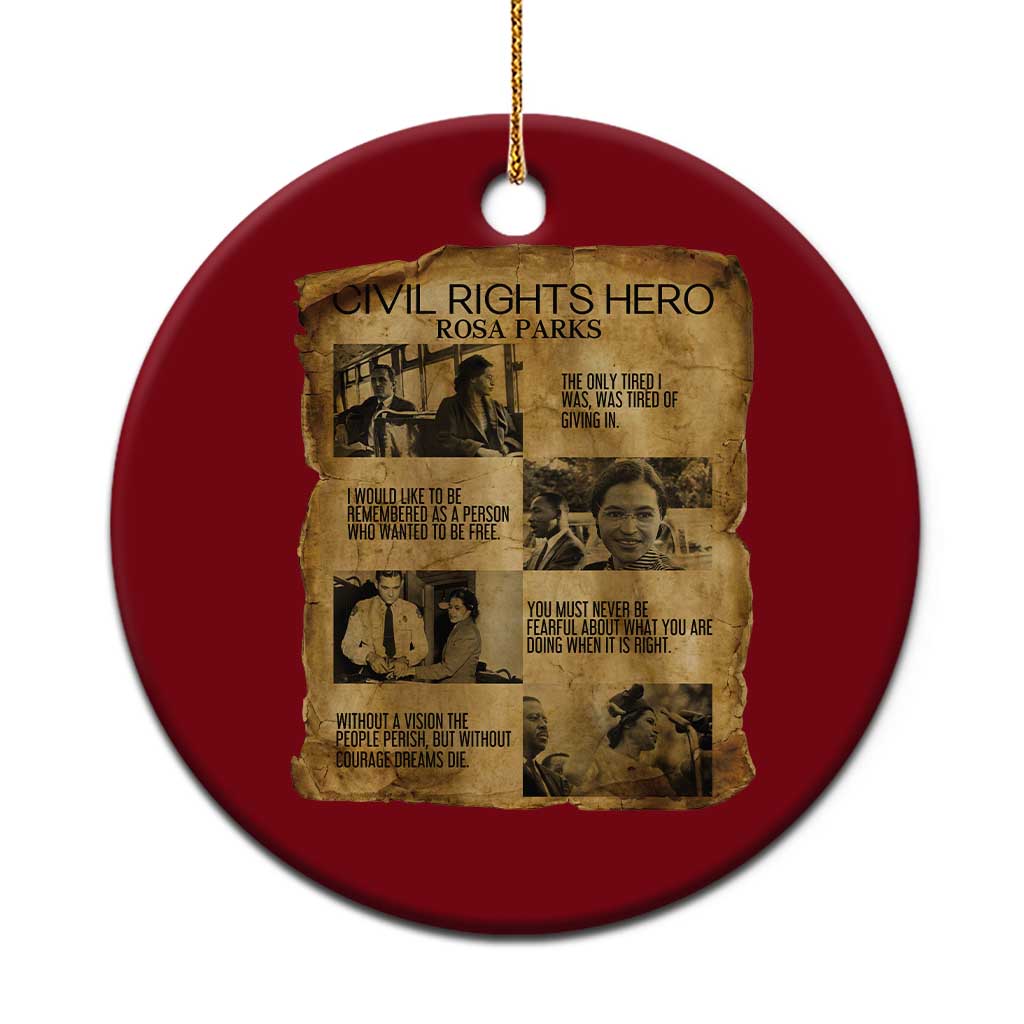 Rosa Parks Quote Ceramic Ornament Civil Rights History Hero