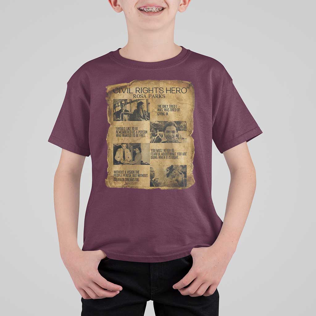 Rosa Parks Quote T Shirt For Kid Civil Rights History Hero