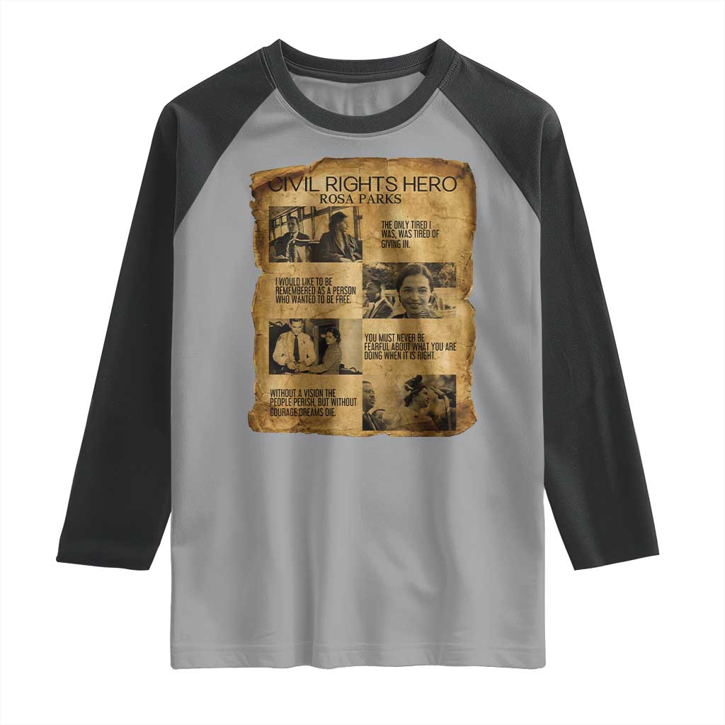 Rosa Parks Quote Raglan Shirt Civil Rights History Hero