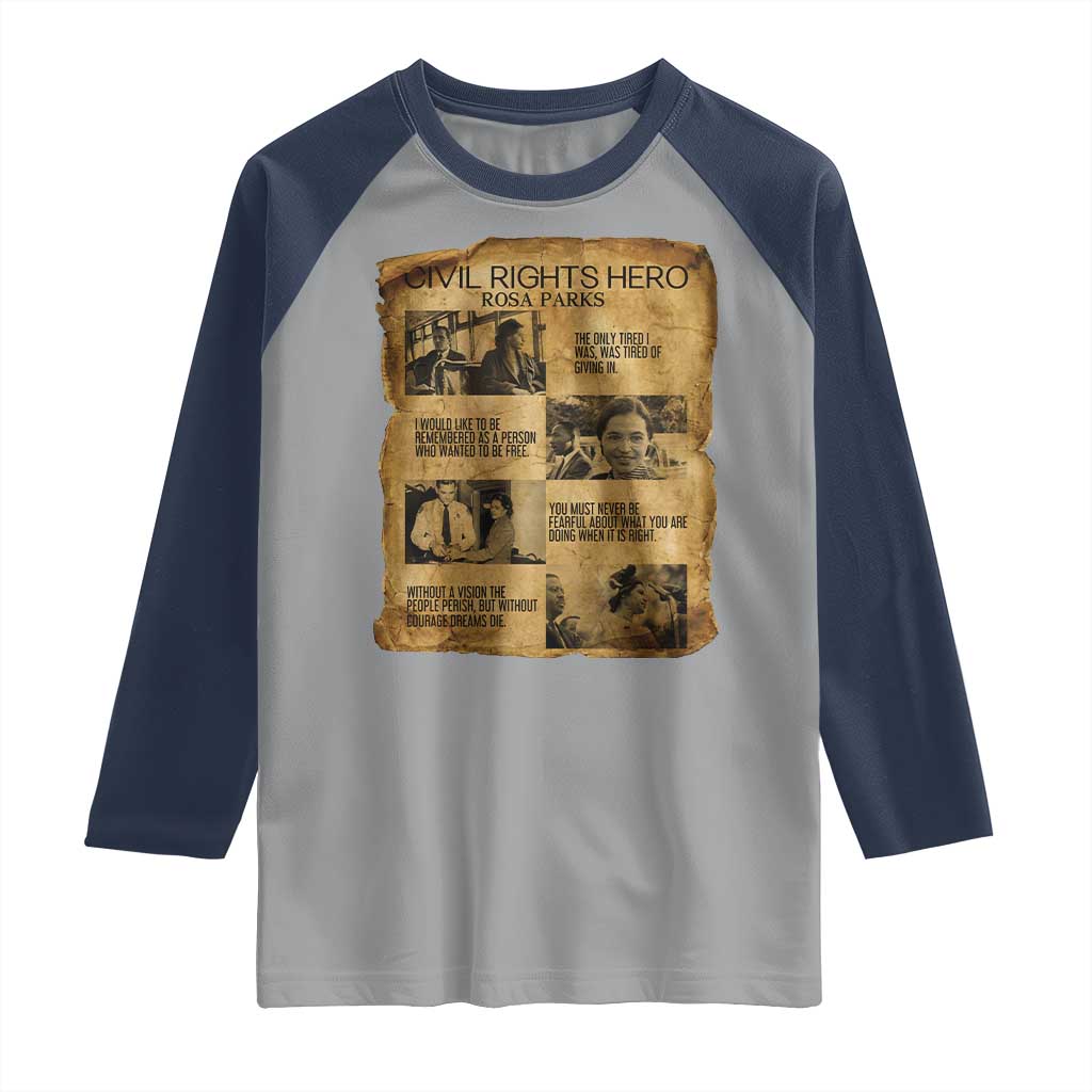 Rosa Parks Quote Raglan Shirt Civil Rights History Hero