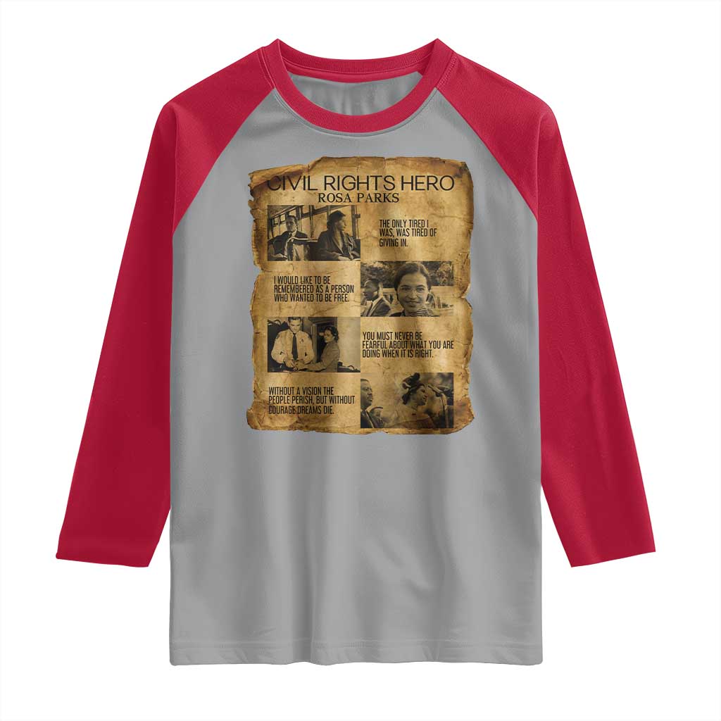 Rosa Parks Quote Raglan Shirt Civil Rights History Hero