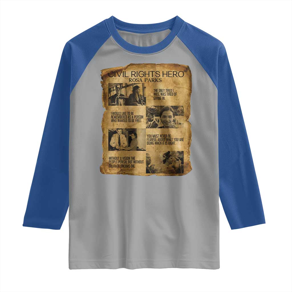 Rosa Parks Quote Raglan Shirt Civil Rights History Hero