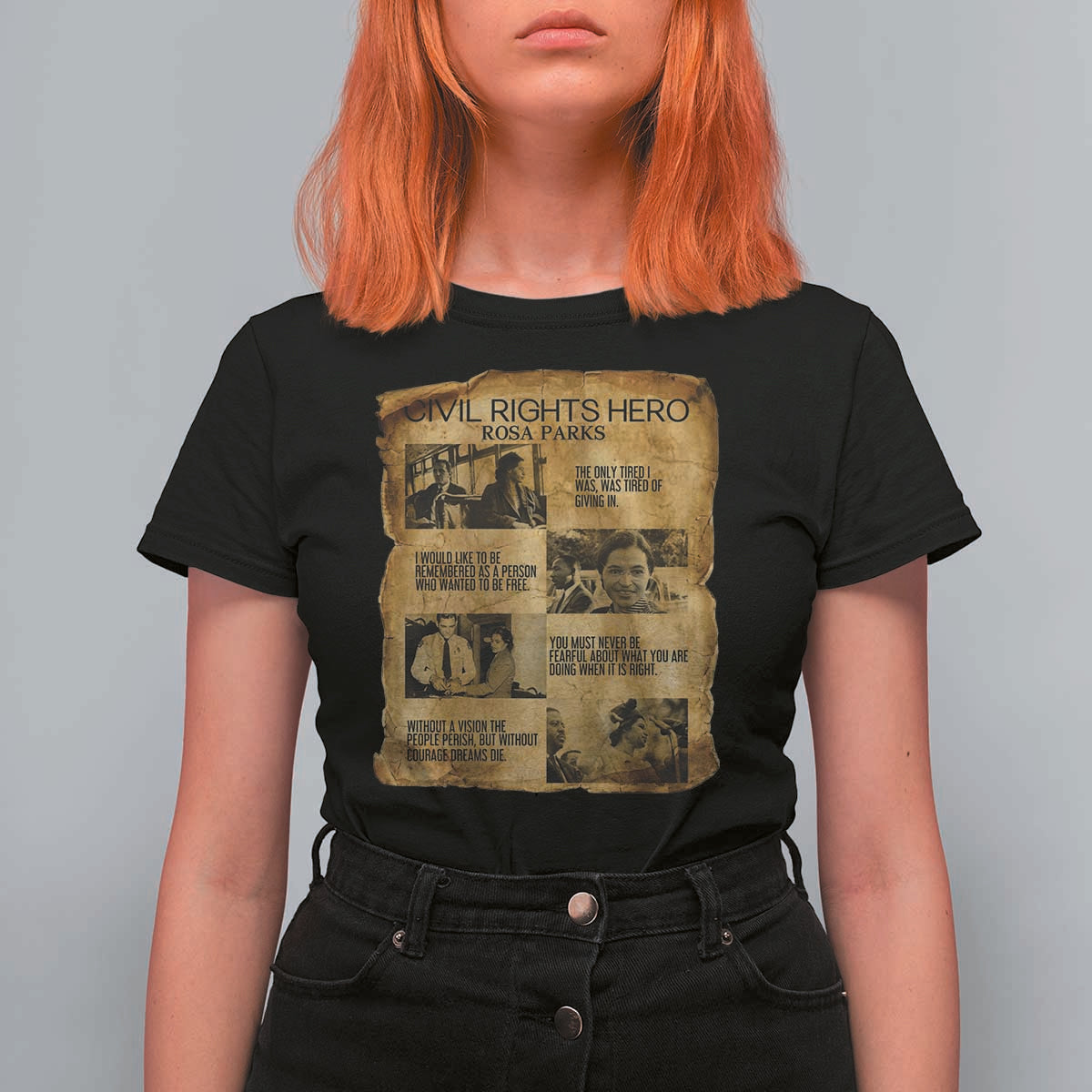 Rosa Parks Quote T Shirt For Women Civil Rights History Hero
