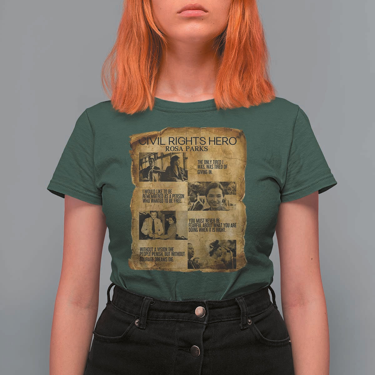 Rosa Parks Quote T Shirt For Women Civil Rights History Hero