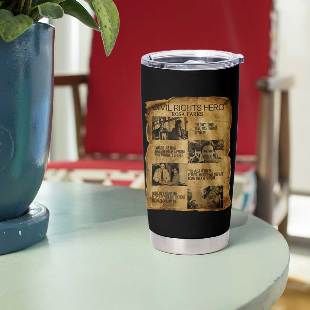 Rosa Parks Quote Tumbler Cup Civil Rights History Hero