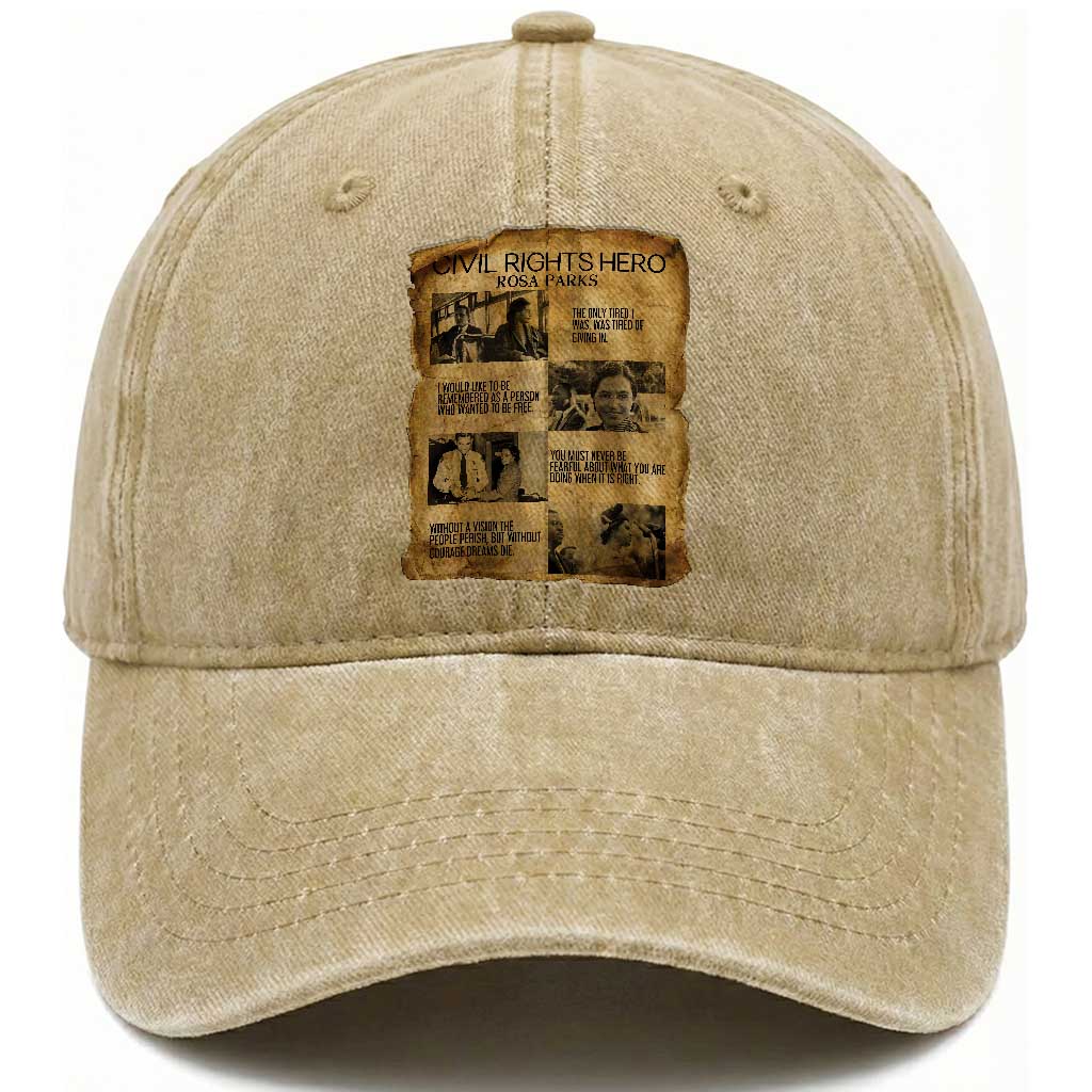 Rosa Parks Quote Washed Cotton Baseball Cap Civil Rights History Hero
