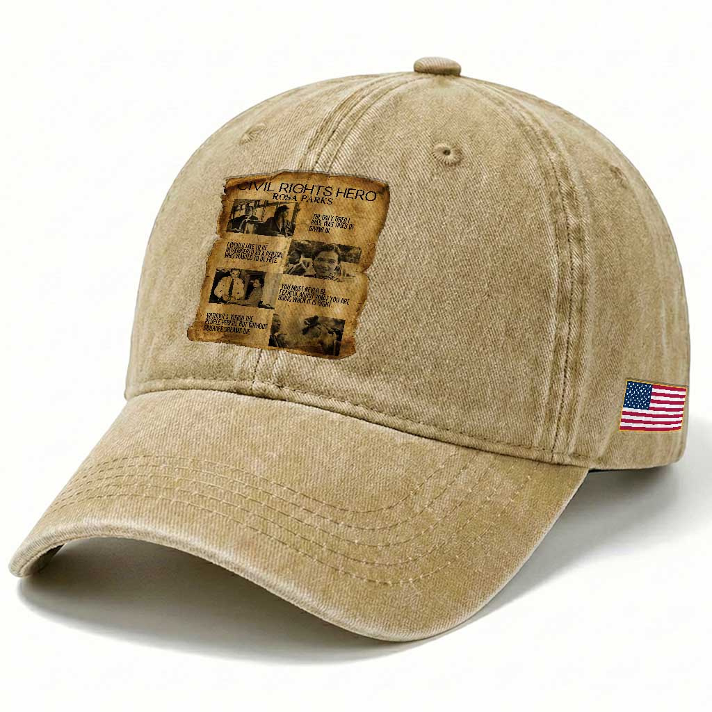 Rosa Parks Quote Washed Cotton Baseball Cap Civil Rights History Hero