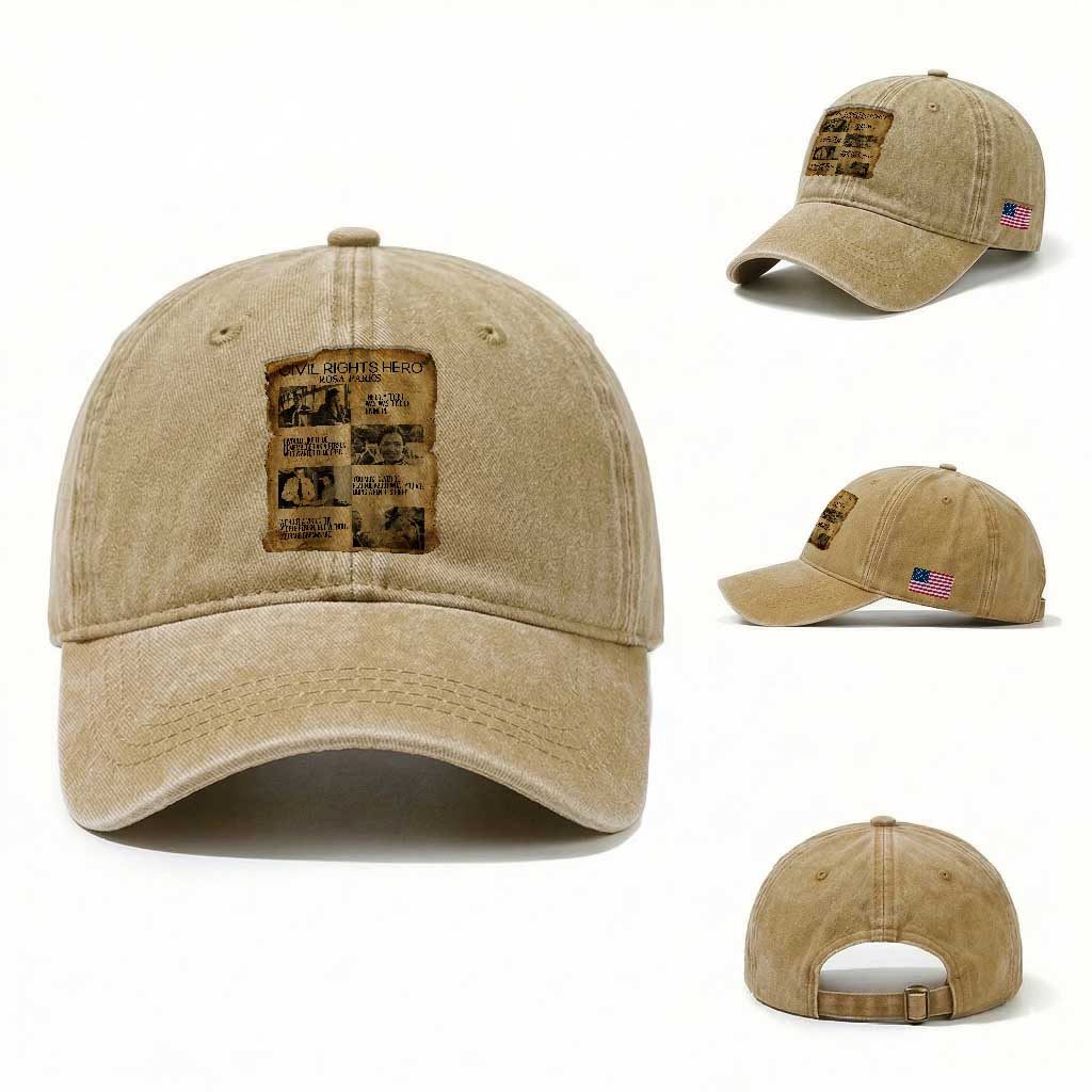 Rosa Parks Quote Washed Cotton Baseball Cap Civil Rights History Hero