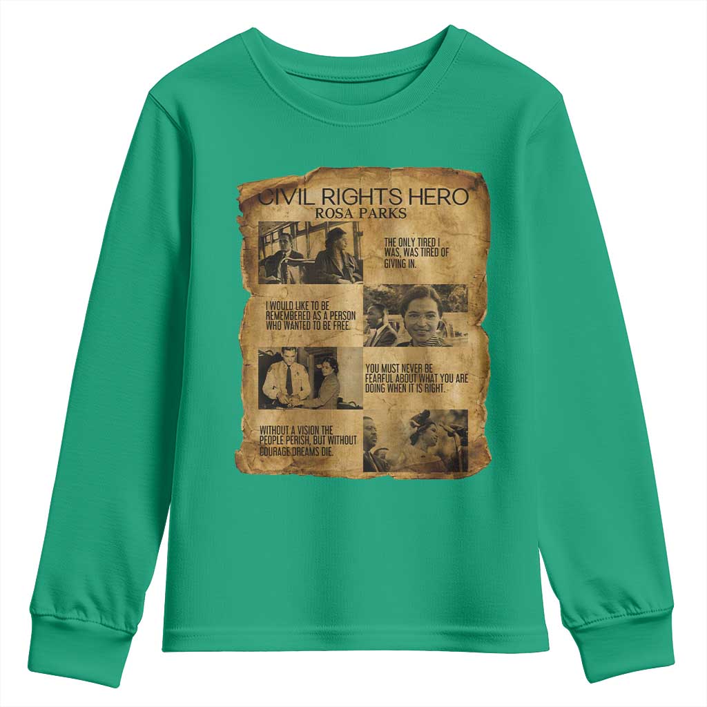 Rosa Parks Quote Youth Sweatshirt Civil Rights History Hero