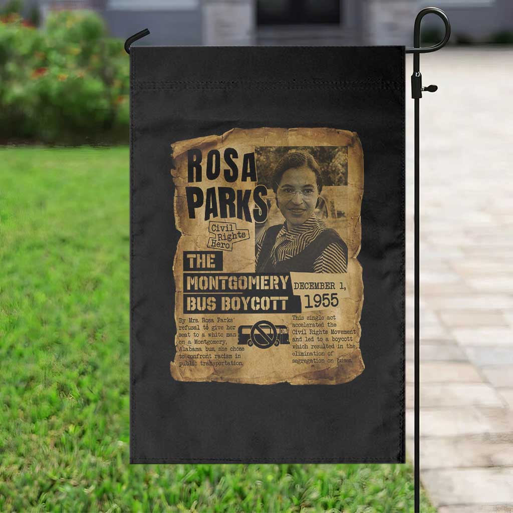 Vintage Rosa Parks Garden Flag Groovy Black History Month