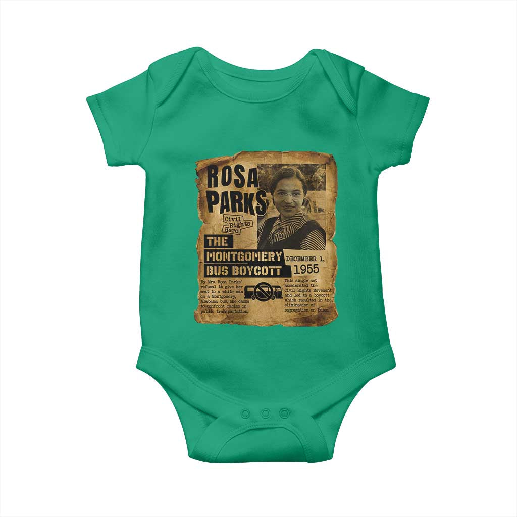 Vintage Rosa Parks Baby Onesie Groovy Black History Month