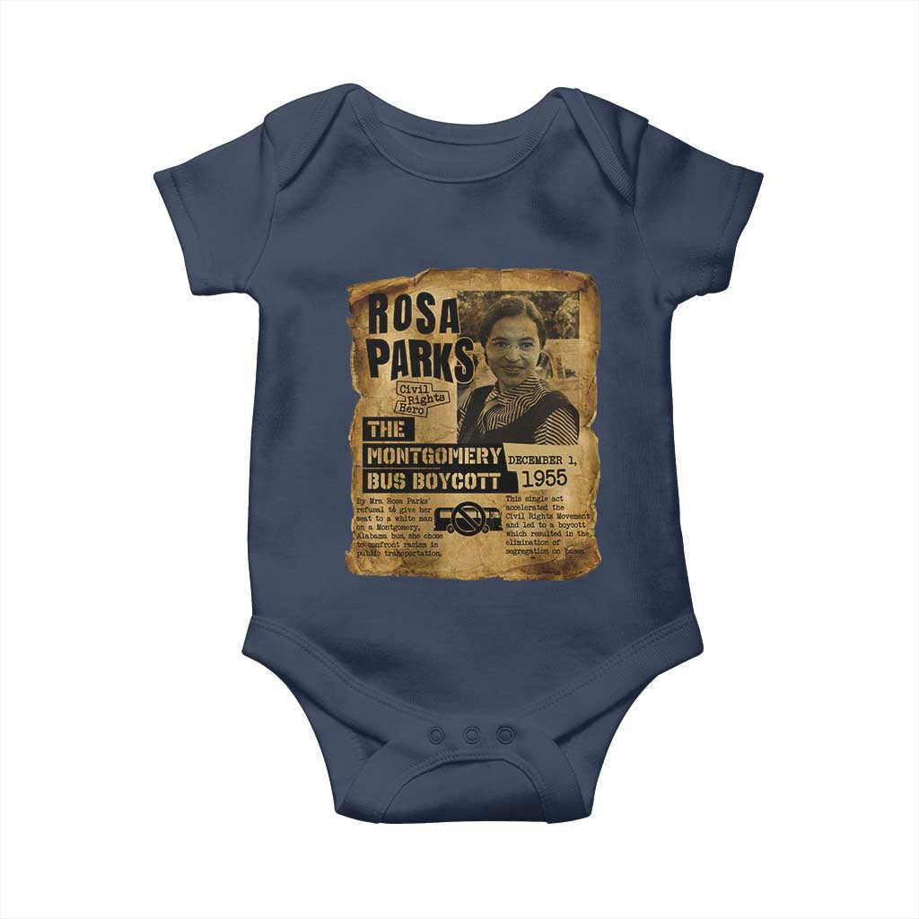 Vintage Rosa Parks Baby Onesie Groovy Black History Month
