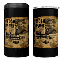Vintage Rosa Parks 4 in 1 Can Cooler Tumbler Groovy Black History Month