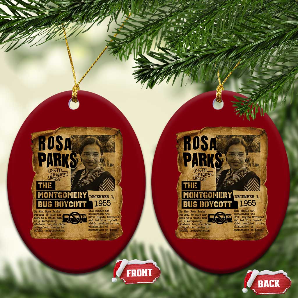Vintage Rosa Parks Ceramic Ornament Groovy Black History Month