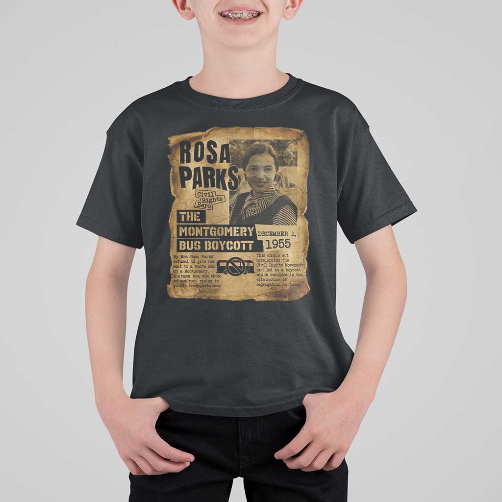 Vintage Rosa Parks T Shirt For Kid Groovy Black History Month