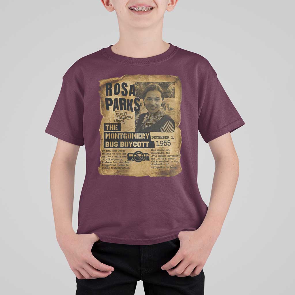 Vintage Rosa Parks T Shirt For Kid Groovy Black History Month