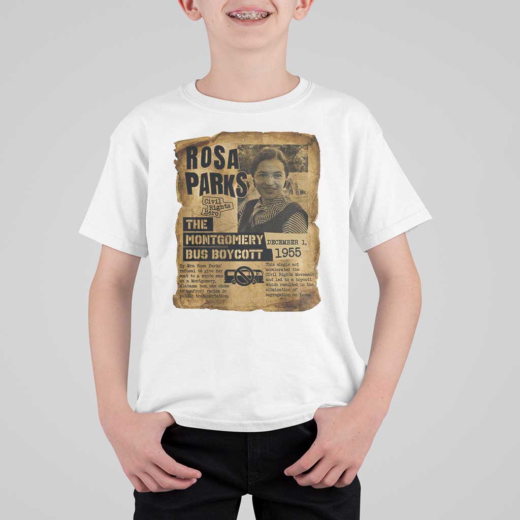 Vintage Rosa Parks T Shirt For Kid Groovy Black History Month