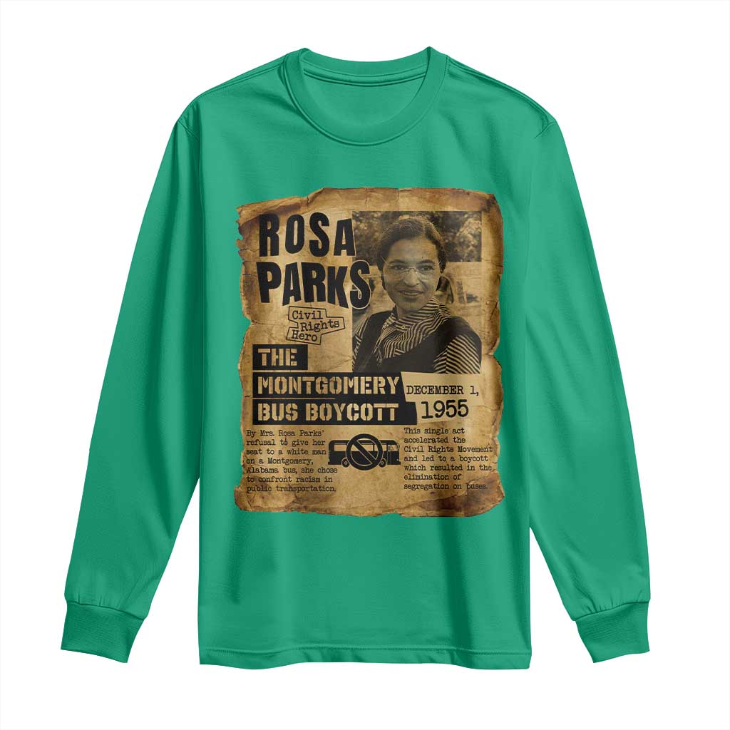 Vintage Rosa Parks Long Sleeve Shirt Groovy Black History Month