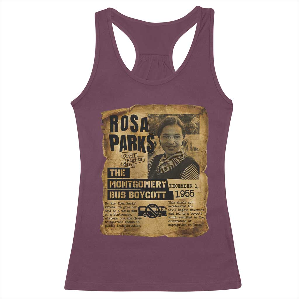 Vintage Rosa Parks Racerback Tank Top Groovy Black History Month