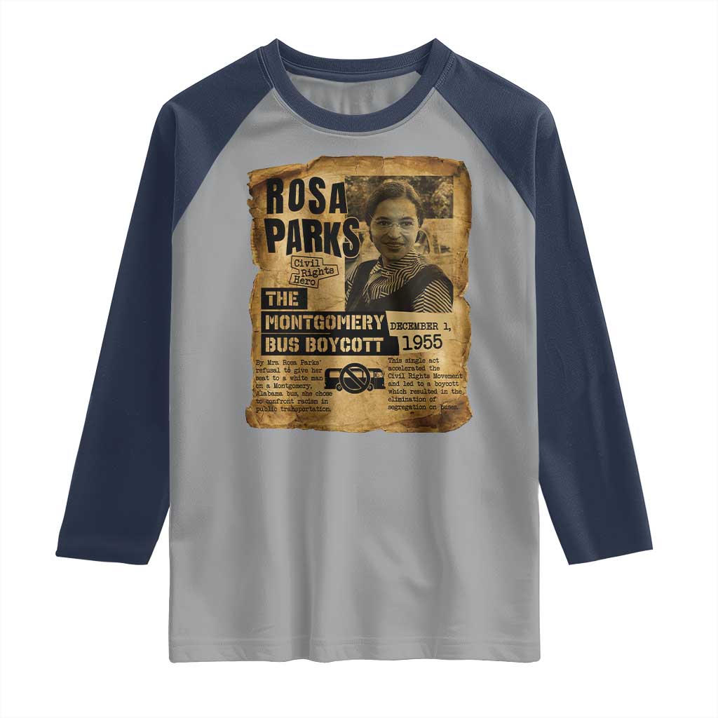 Vintage Rosa Parks Raglan Shirt Groovy Black History Month