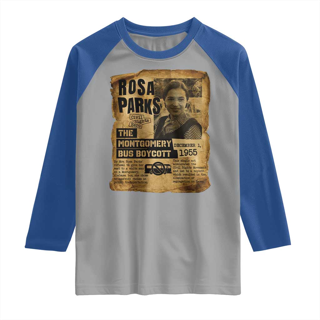 Vintage Rosa Parks Raglan Shirt Groovy Black History Month