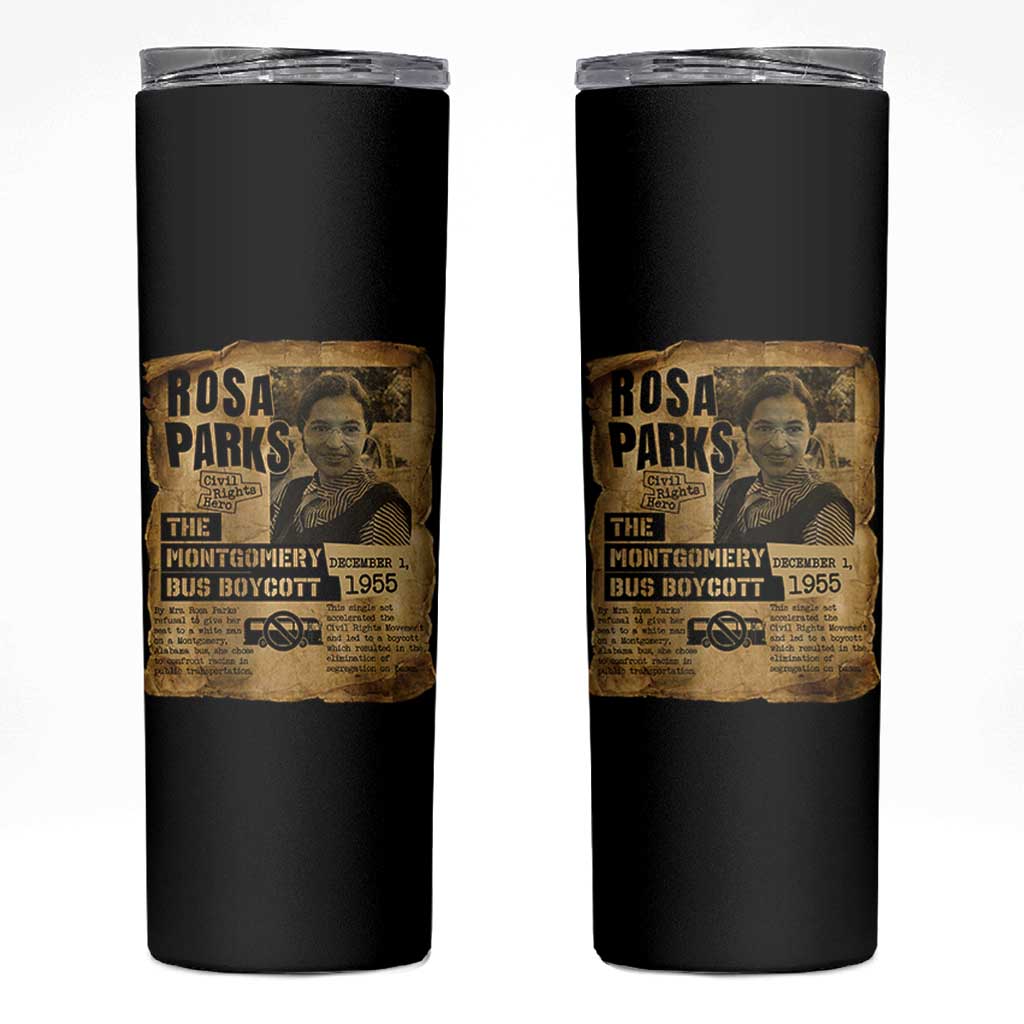 Vintage Rosa Parks Skinny Tumbler Groovy Black History Month