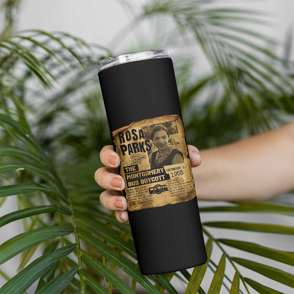Vintage Rosa Parks Skinny Tumbler Groovy Black History Month